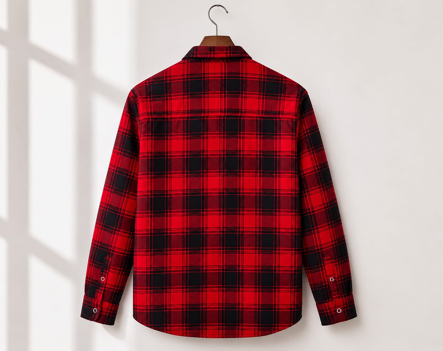 Men's Red & Black Checked Full Sleeve Casual Flannel Shirt [1005]